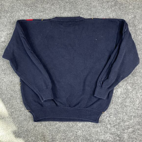 Woods & Gray Sweater Mens Size L Navy Argyle Knit Pullover Red Green Retro Style - Picture 5 of 6